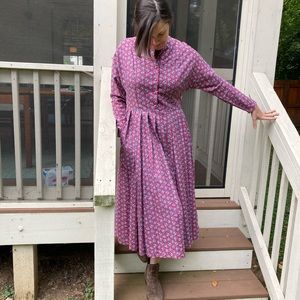 Vintage Laura Ashley dress maroon floral